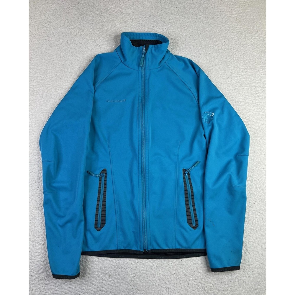 Mammut Womens Small Blue Gore-Tex Windstopper Softshell Hiking Jacket Full Zip